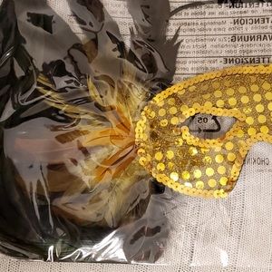 Mardi Gras mask masquerade mask. Gold and black